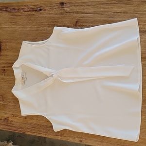 Kasper, white, sleeveless blouse